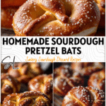 Soft homemade Pretzel Sourdough bats sprinkled with coarse salt on a kitchen rack. 2026